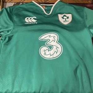 Ireland IRFU Canterbury VAPODRI Rugby Green Polo Rugby Shirt Mens Size Medium
